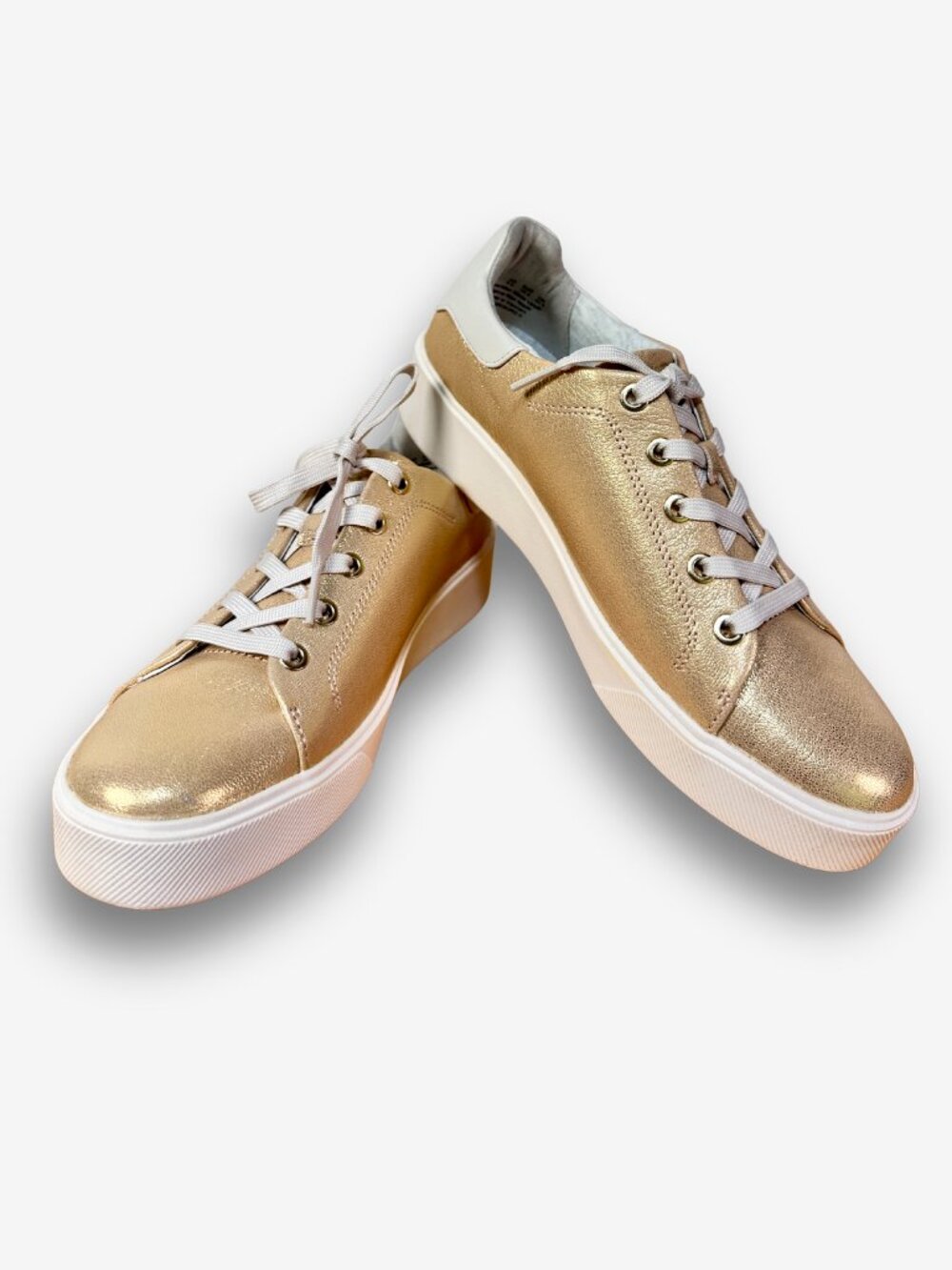 Naturalizer Morrison 2.0 Metallic Gold Platform Sneakers Size 8